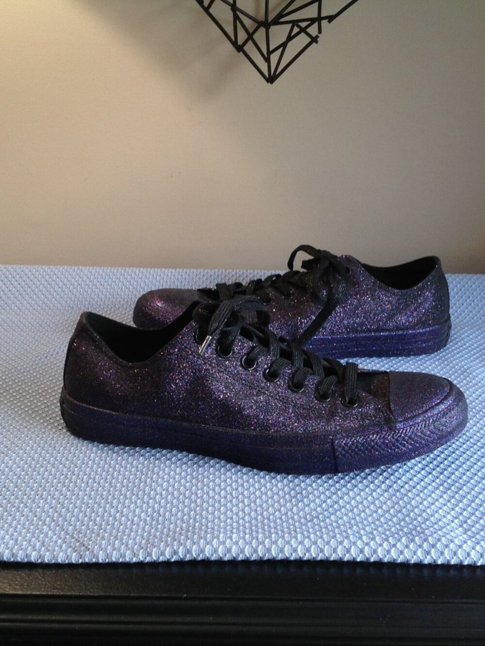 Converse All Star Purple Glitter Sneakers Men's 9 Women's 11